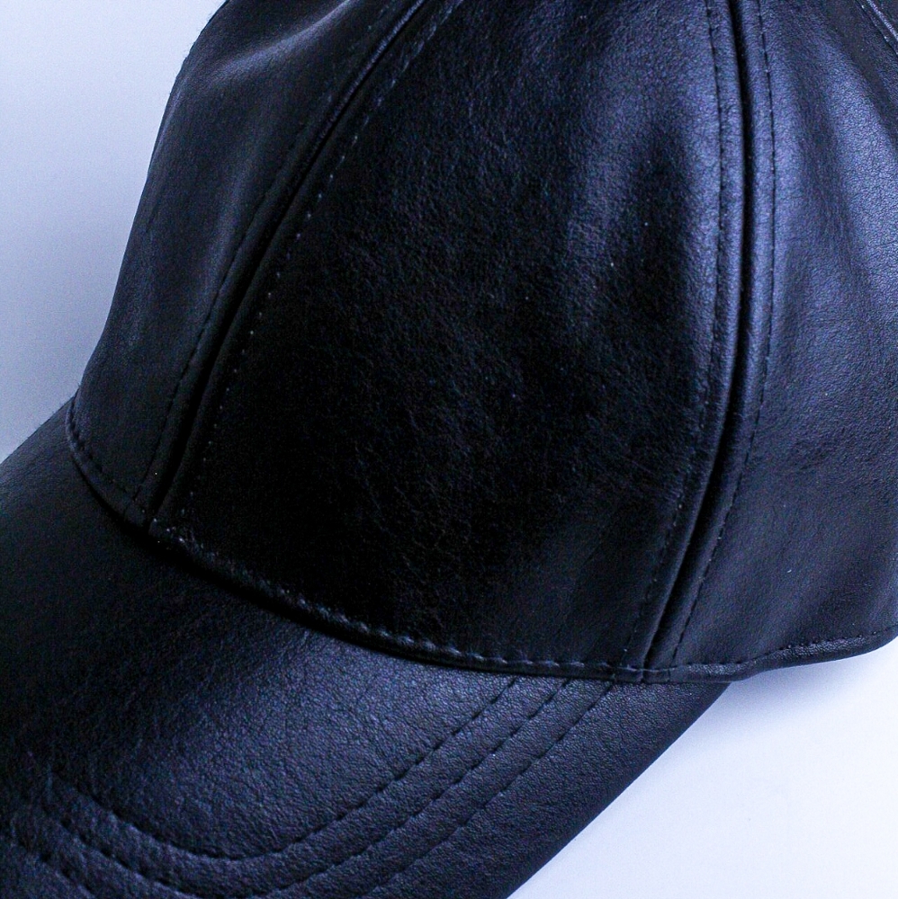 Black Leather Dad Hat